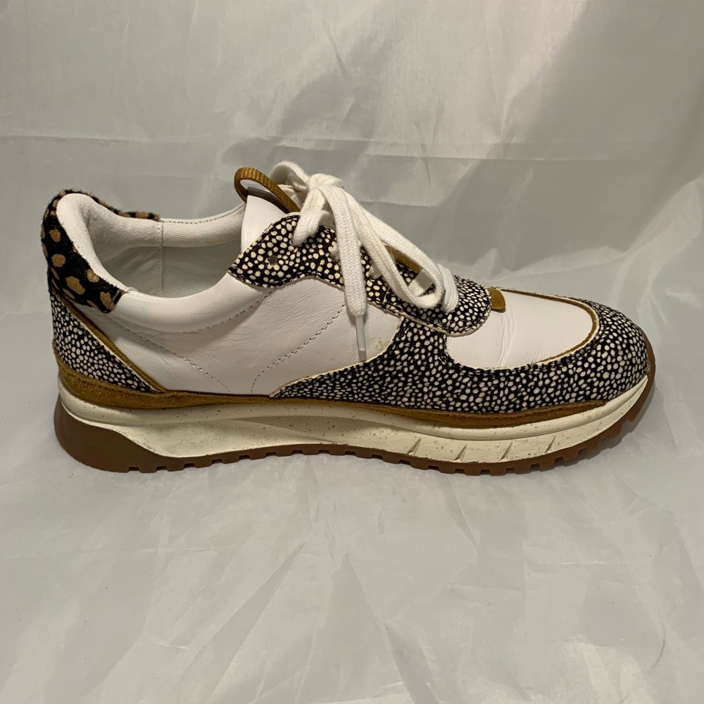 Madewell - Kickoff Trainer Sneakers in Leather and Spot Mix Calf Hair Size 8.5 - Picture 9 of 9